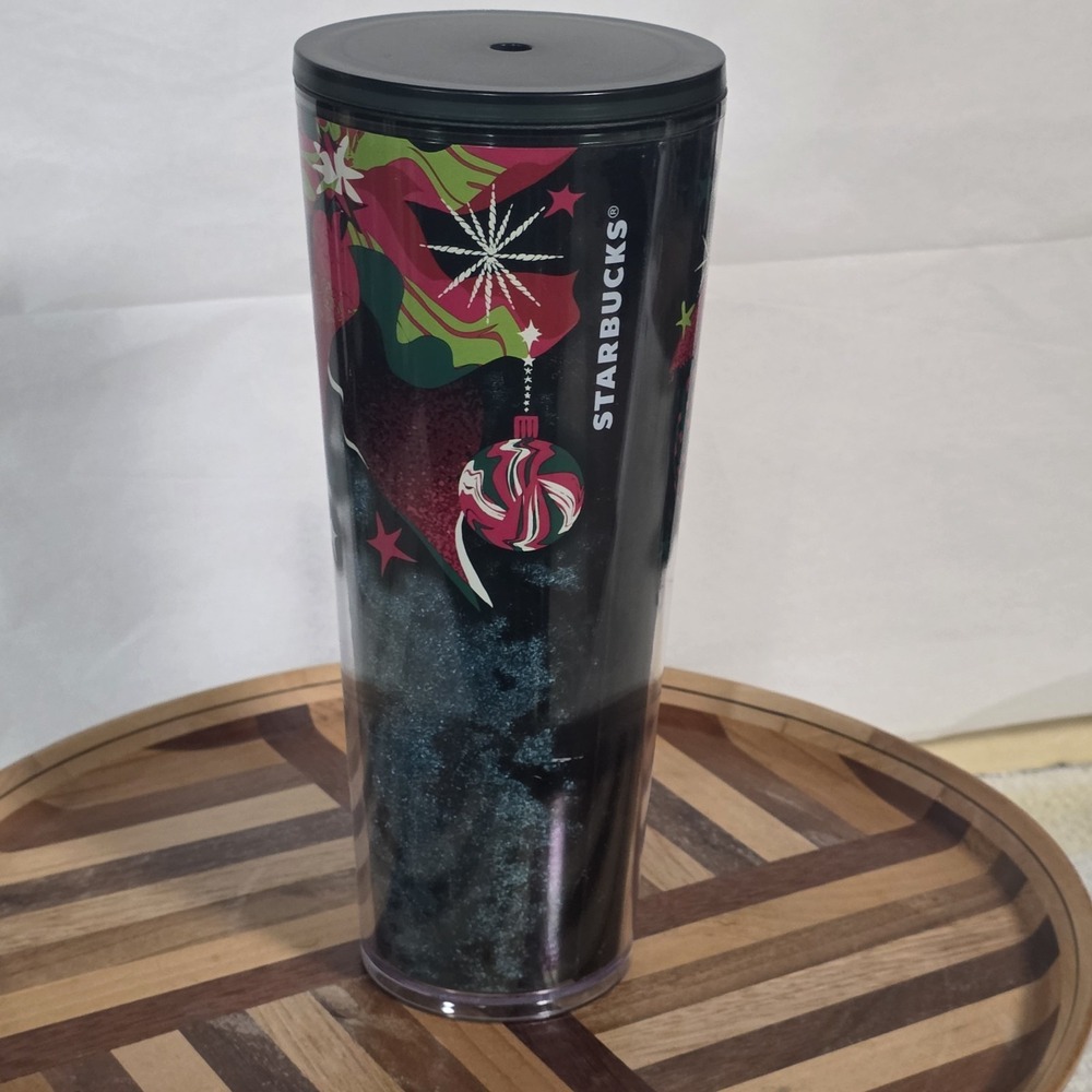Starbucks 2023 Holiday Tumbler 24oz Green Pink Ornament No Straw Limited Velvet
